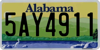 AL license plate 5AY4911