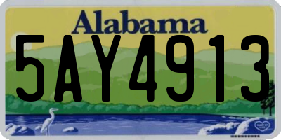 AL license plate 5AY4913