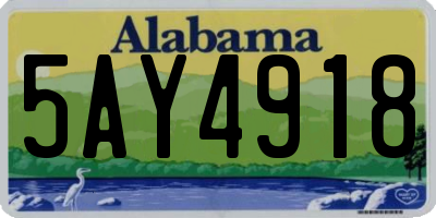 AL license plate 5AY4918