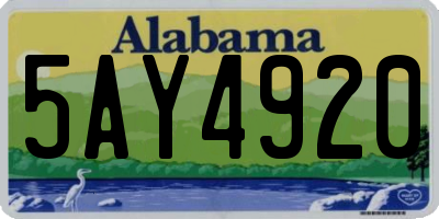 AL license plate 5AY4920
