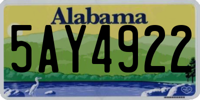 AL license plate 5AY4922