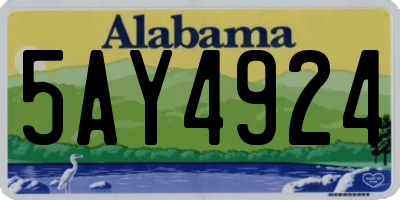AL license plate 5AY4924