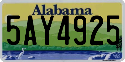 AL license plate 5AY4925