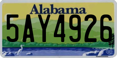 AL license plate 5AY4926