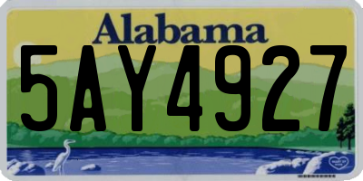 AL license plate 5AY4927