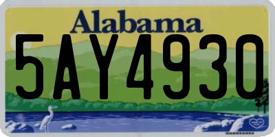 AL license plate 5AY4930