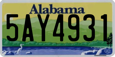 AL license plate 5AY4931