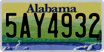 AL license plate 5AY4932