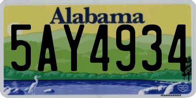 AL license plate 5AY4934