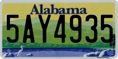AL license plate 5AY4935