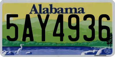 AL license plate 5AY4936