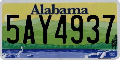 AL license plate 5AY4937