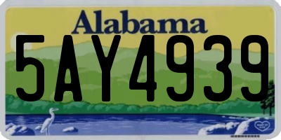 AL license plate 5AY4939