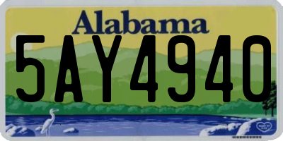 AL license plate 5AY4940
