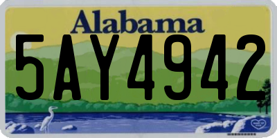 AL license plate 5AY4942