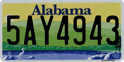 AL license plate 5AY4943