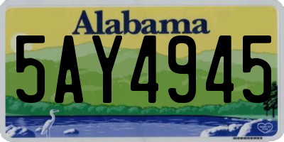 AL license plate 5AY4945