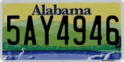 AL license plate 5AY4946