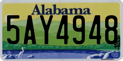 AL license plate 5AY4948