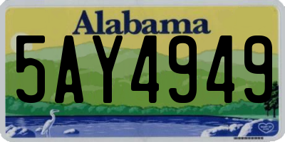 AL license plate 5AY4949