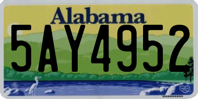 AL license plate 5AY4952
