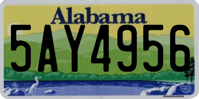AL license plate 5AY4956