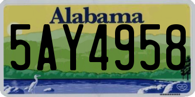 AL license plate 5AY4958