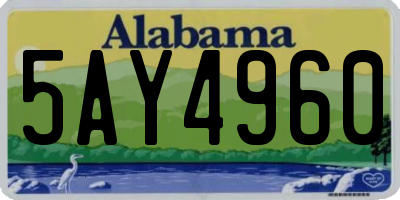 AL license plate 5AY4960