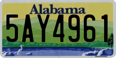 AL license plate 5AY4961