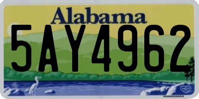 AL license plate 5AY4962