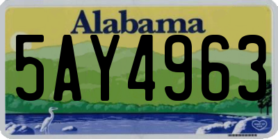 AL license plate 5AY4963