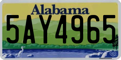 AL license plate 5AY4965