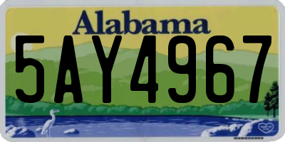 AL license plate 5AY4967