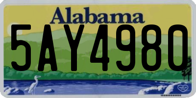 AL license plate 5AY4980