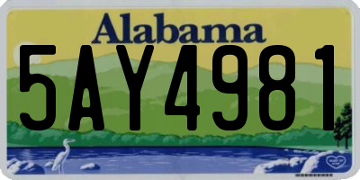 AL license plate 5AY4981