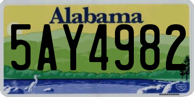 AL license plate 5AY4982