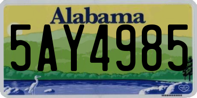 AL license plate 5AY4985