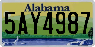 AL license plate 5AY4987