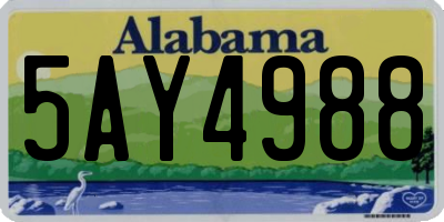 AL license plate 5AY4988
