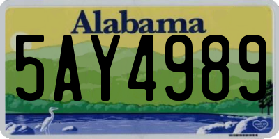 AL license plate 5AY4989