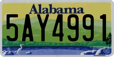 AL license plate 5AY4991
