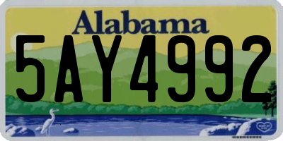 AL license plate 5AY4992