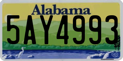 AL license plate 5AY4993