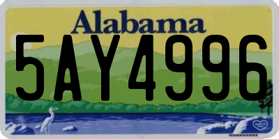 AL license plate 5AY4996