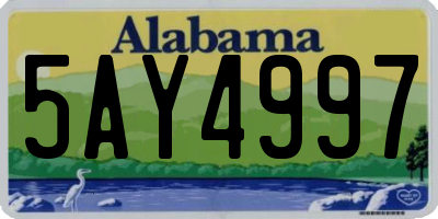 AL license plate 5AY4997