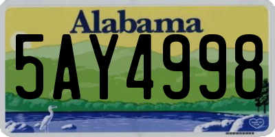 AL license plate 5AY4998