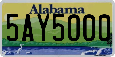 AL license plate 5AY5000