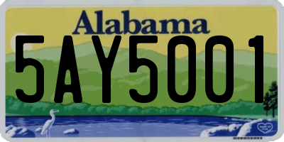 AL license plate 5AY5001