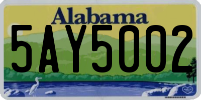 AL license plate 5AY5002