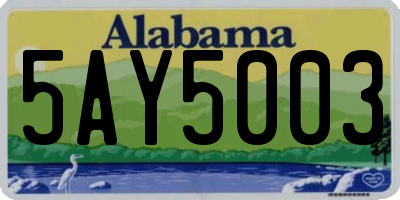 AL license plate 5AY5003